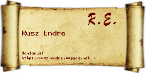 Rusz Endre névjegykártya